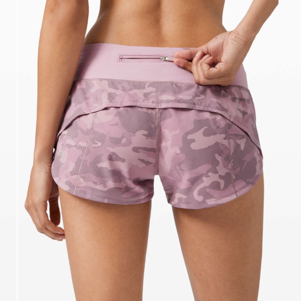 lululemon athletica Pink Camo Shorts speed up